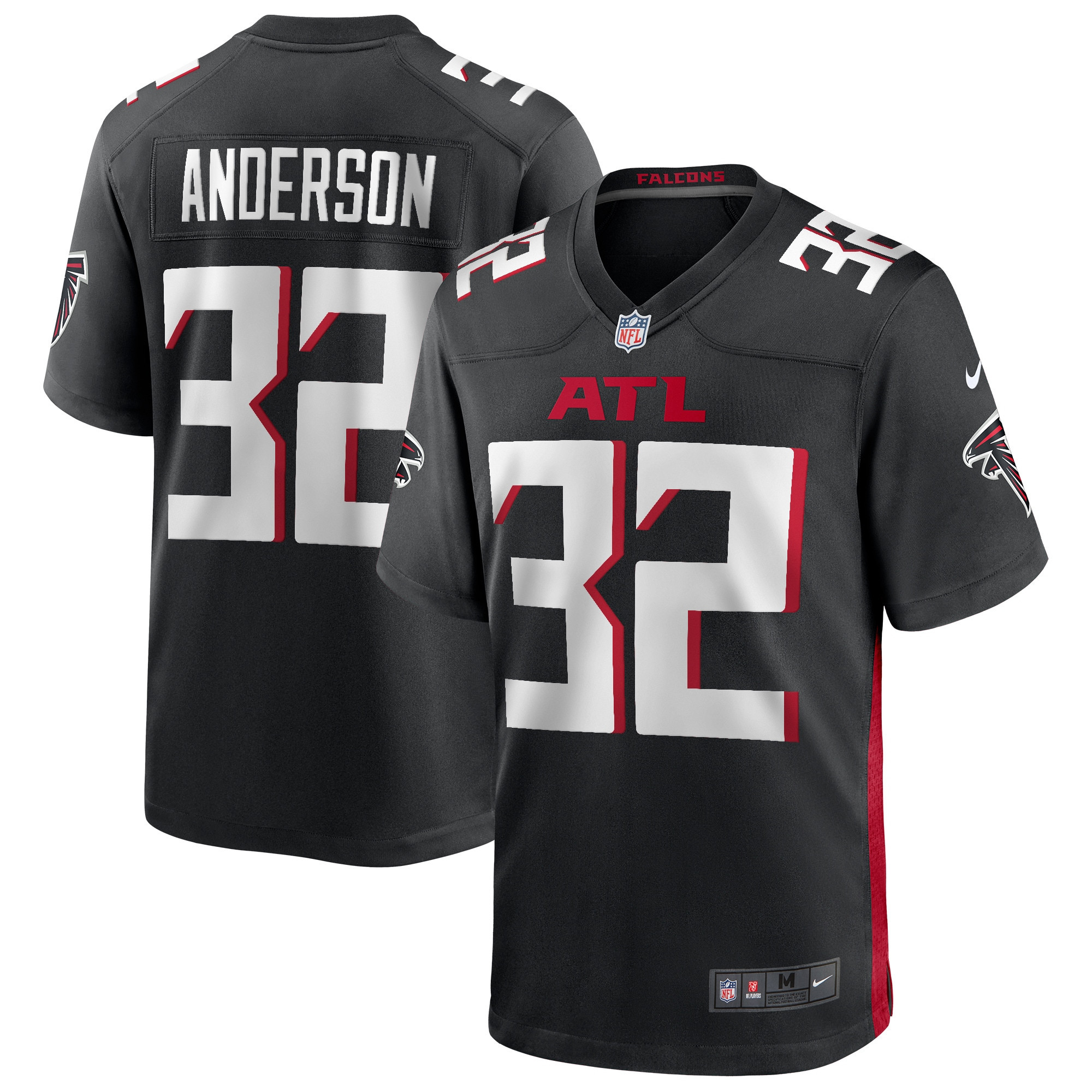 Jamal Anderson Atlanta Falcons Game Retired Player Jersey - Black Nfl