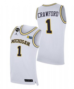 Jamal Crawford 1 Michigan Wolverines College Basketball BLM Men Jersey - White