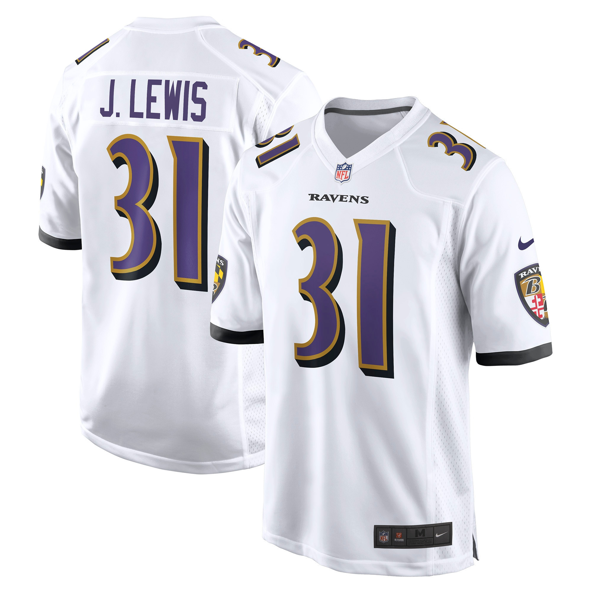 Jamal Lewis Baltimore Ravens Retired Player Game Jersey - White Nfl