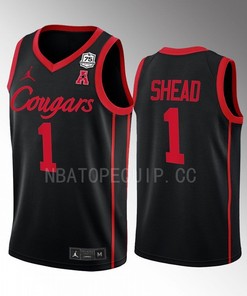 Jamal Shead 1 Houston Cougars 2022-23 Uniform Jersey College Basketball Black