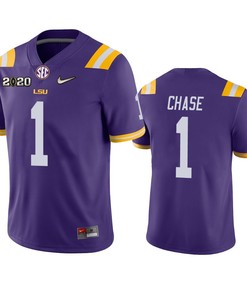 Jamarr Chase Lsu Tigers 2020 National Champions Purple Jersey