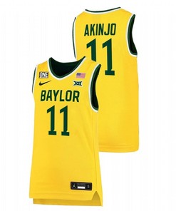 James Akinjo 11 Gold Baylor Bears 2022 Big 12 College Basketball Jersey