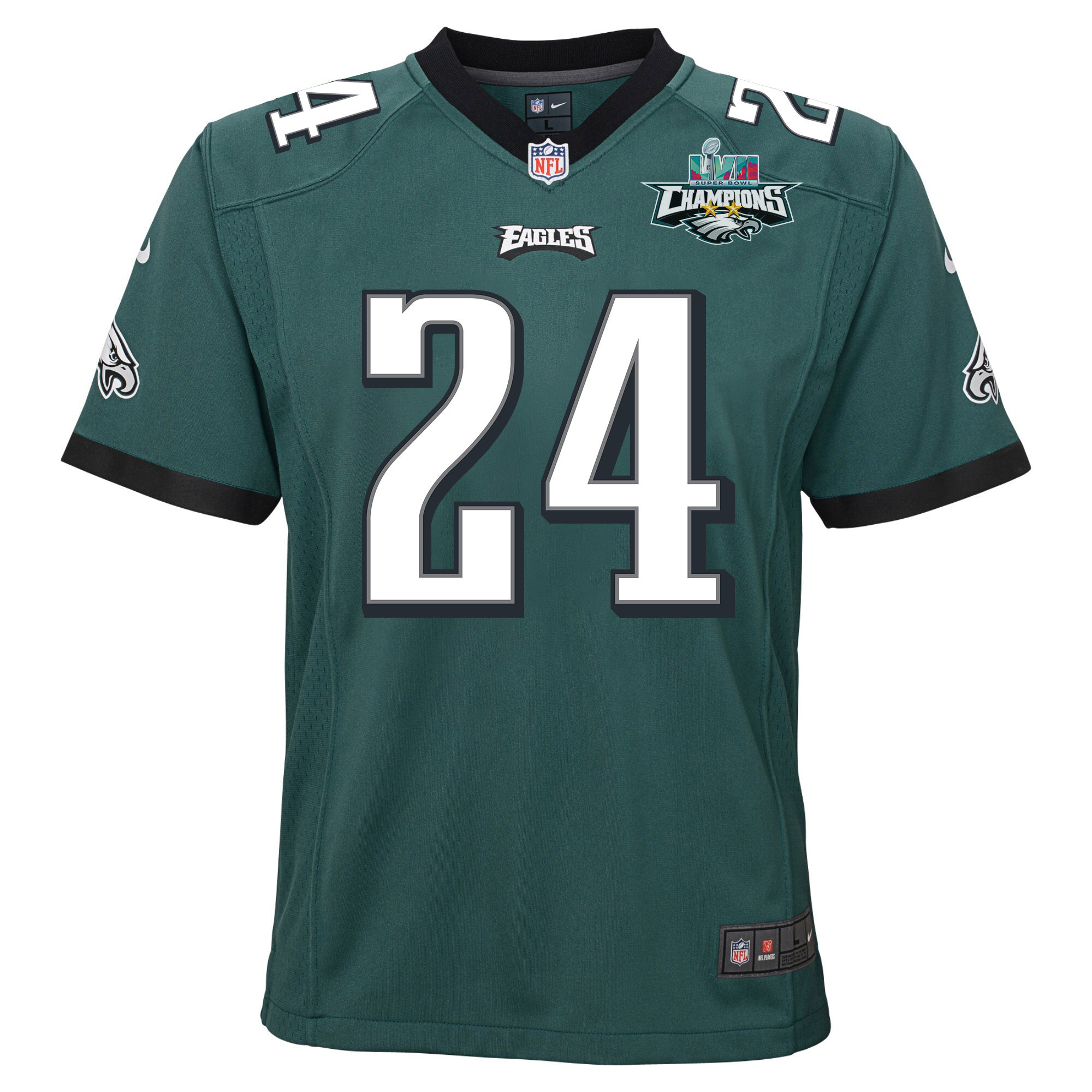 James Bradberry 24 Philadelphia Eagles Super Bowl LVII Champions 2 Stars 2 Stars Youth Game Jersey - Black