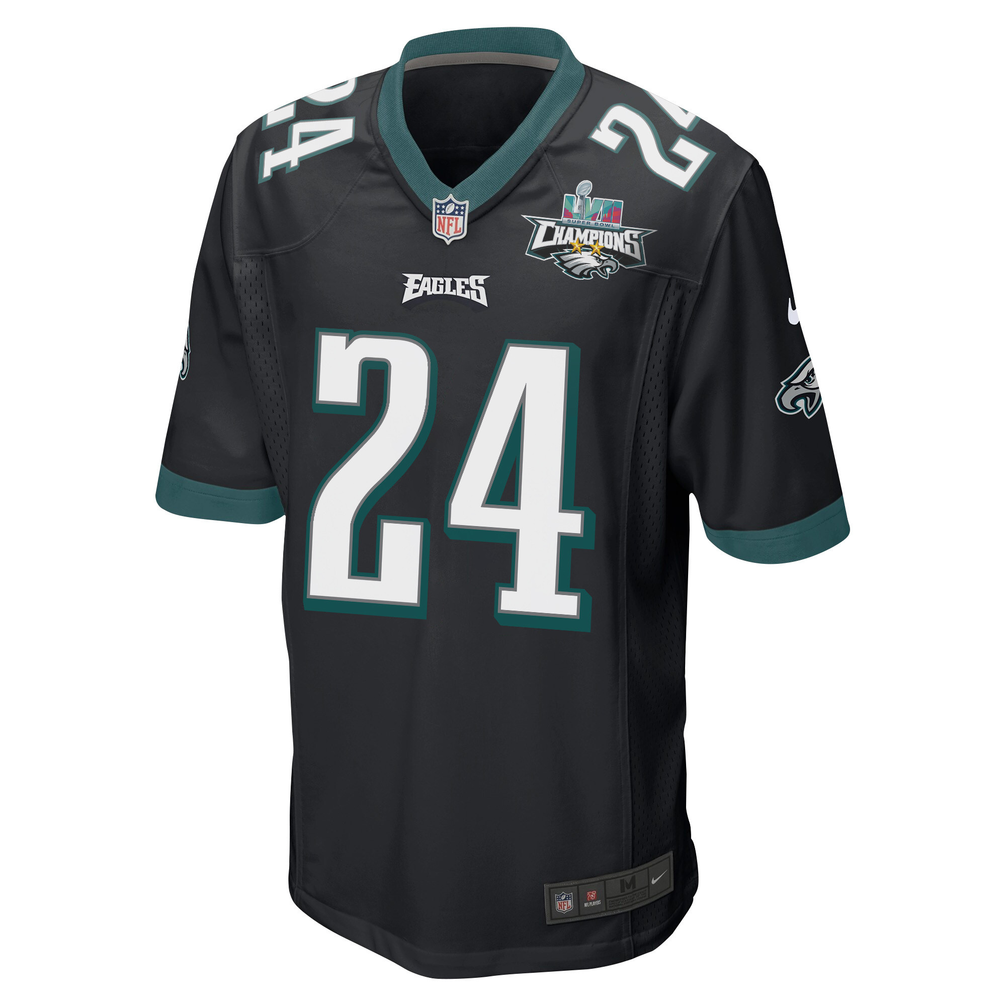 James Bradberry 24 Philadelphia Eagles Super Bowl LVII Champions 2 Stars Men Game Jersey - Black