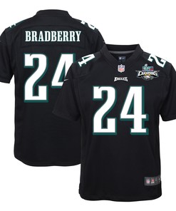 James Bradberry 24 Philadelphia Eagles Super Bowl LVII Champions 2 Stars Youth Game Jersey - Black