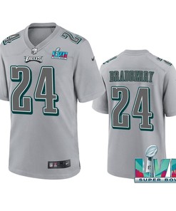 James Bradberry 24 Philadelphia Eagles Super Bowl LVII Patch Atmosphere Fashion Game Jersey - Gray