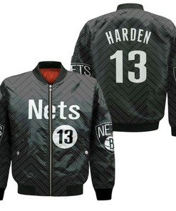 James Harden Nets 2020-21 Earned Edition Black Jersey Inspired Bomber Jacket