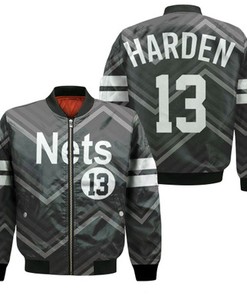 James Harden Nets 2020-21 Earned Edition Black Jersey Inspired Style Bomber Jacket