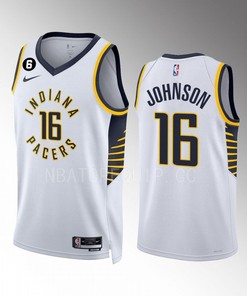 James Johnson 16 Indiana Pacers White Association Edition 2022-23 Men Jersey Swingman