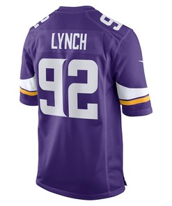 James Lynch 92 Minnesota Vikings Game Player Jersey - Purple