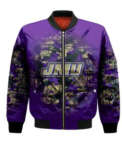 James Madison Dukes Bomber Jacket Camouflage Vintage  - NCAA