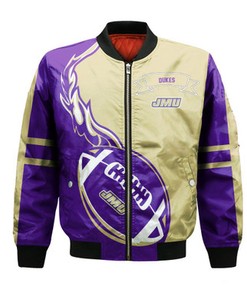 James Madison Dukes Bomber Jacket Flame Ball - NCAA