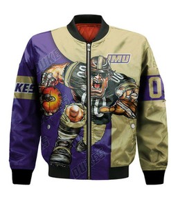 James Madison Dukes Bomber Jacket Football Go On - NCAA