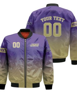 James Madison Dukes Fadded Bomber Jacket - NCAA