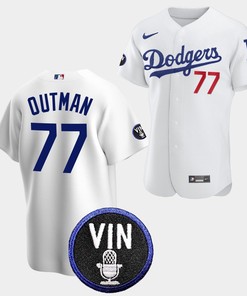 James Outman Honor Vin Scully Los Angeles Dodgers White 77 Jersey