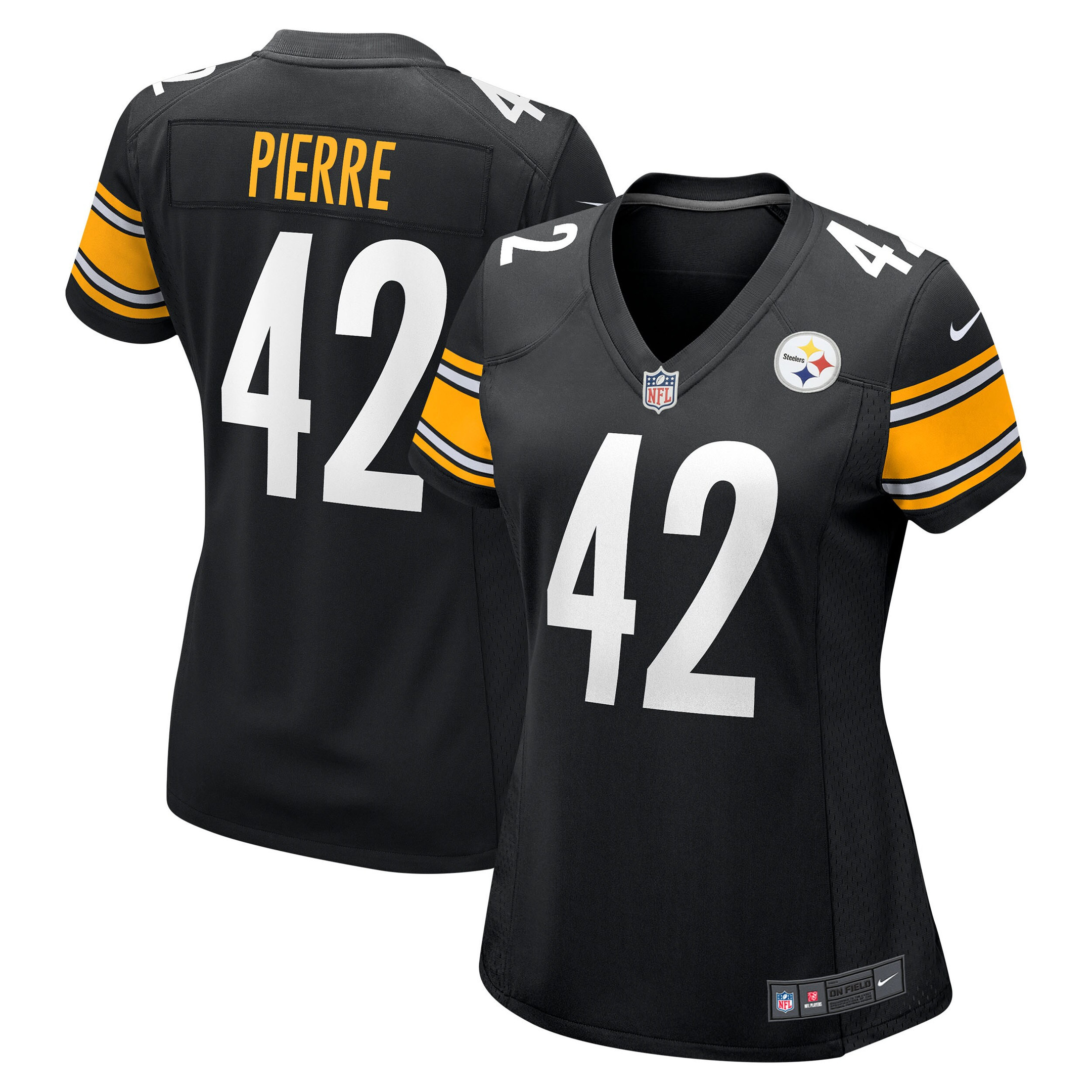 James Pierre Pittsburgh Steelers Womens Team Game Jersey - Black Nfl