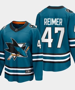 James Reimer 47 San Jose Sharks 2022-23 Home The Evolve Teal Jersey