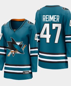 James Reimer 47 San Jose Sharks 2022-23 Home Women Premier Breakaway Jersey Teal