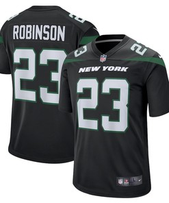 James Robinson 23 New York Jets Alternate Game Player Jersey - Stealth Black
