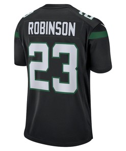 James Robinson 23 New York Jets Alternate Game Player Jersey - Stealth Black
