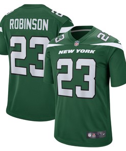 James Robinson 23 New York Jets Game Player Jersey - Gotham Green