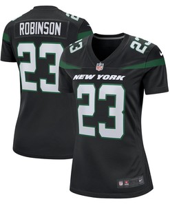 James Robinson 23 New York Jets Women's Alternate Game Player Jersey - Stealth Black