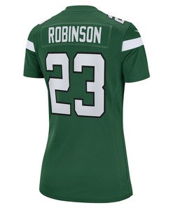 James Robinson 23 New York Jets Women's Game Player Jersey - Gotham Green