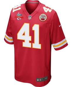 James Winchester 41 Kansas City Chiefs Super Bowl LVII Champions 3 Stars Men Game Jersey - Red