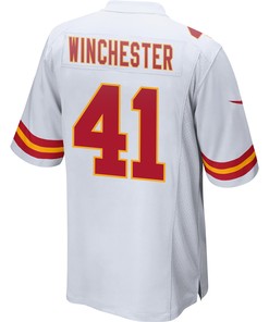 James Winchester 41 Kansas City Chiefs Super Bowl LVII Champions 3 Stars Men Game Jersey - White