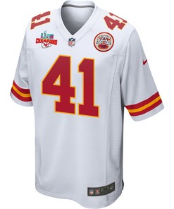 James Winchester 41 Kansas City Chiefs Super Bowl LVII Champions 3 Stars Men Game Jersey - White