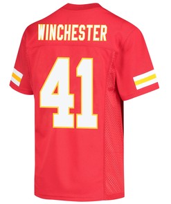 James Winchester 41 Kansas City Chiefs Super Bowl LVII Champions 3 Stars Youth Game Jersey - Red