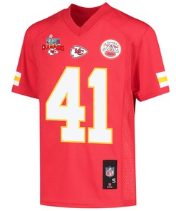 James Winchester 41 Kansas City Chiefs Super Bowl LVII Champions 3 Stars Youth Game Jersey - Red