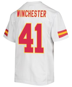 James Winchester 41 Kansas City Chiefs Super Bowl LVII Champions 3 Stars Youth Game Jersey - White