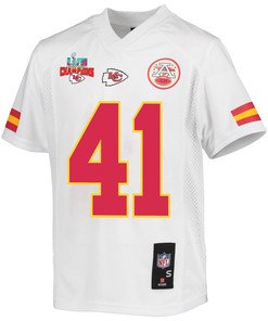 James Winchester 41 Kansas City Chiefs Super Bowl LVII Champions 3 Stars Youth Game Jersey - White