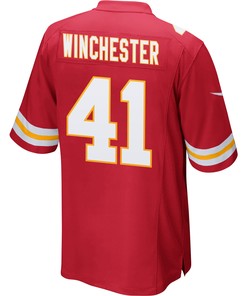 James Winchester 41 Kansas City Chiefs Super Bowl LVII Champions Men Game Jersey - Red