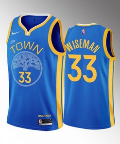James Wiseman 33 2022-23 Golden State Warriors Blue Earned Edition Jersey OAK Town