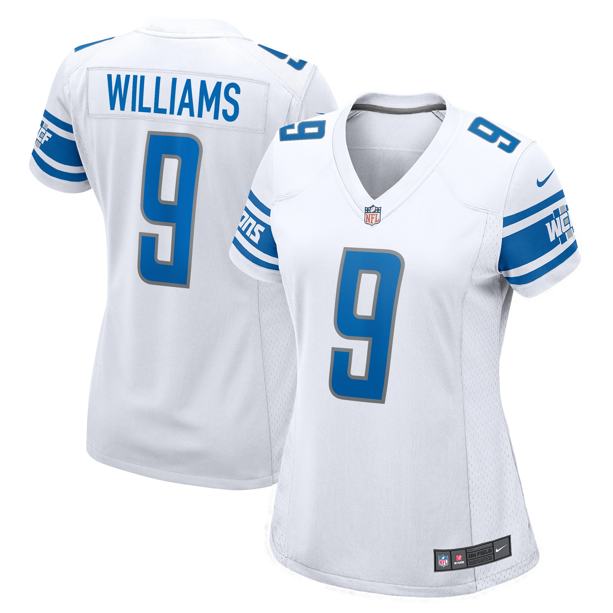Jameson Williams Detroit Lions Womens Player Game Jersey White Nfl
