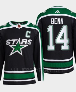 Jamie Benn 14 Reverse Retro 2.0 Dallas Stars 2022 Black Jersey Pro Primegreen