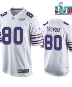 Jamison Crowder 80 Buffalo Bills Super Bowl LVII Away Player Men Jersey - White Jersey