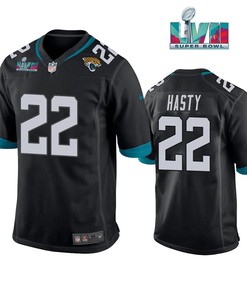 Jamycal Hasty 22 Jacksonville Jaguars Super Bowl LVII Super Bowl LVII Men Game Jersey- Black