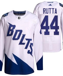 Jan Rutta 2022 Stadium Series Lightning 44 White Primegreen Jersey Jersey