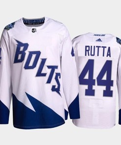 Jan Rutta Lightning 2022 Stadium Series White Primegreen Jersey, Men Jersey