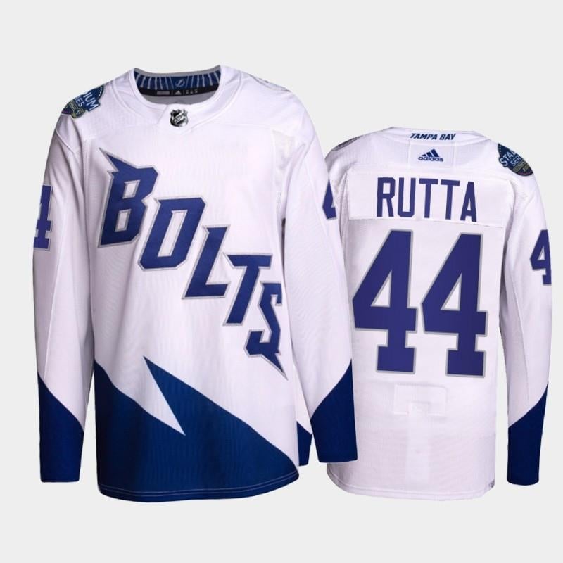 Jan Rutta Lightning 2022 Stadium Series White Primegreen Jersey, Men Jersey