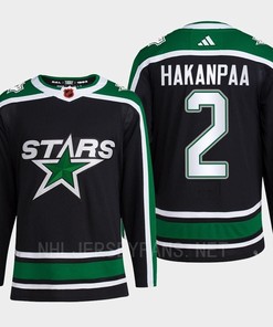 Jani Hakanpaa 2 Reverse Retro 2.0 Dallas Stars 2022 Black Jersey Pro Primegreen