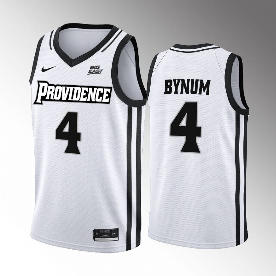 Jared Bynum 4 Providence Friars 2022-23 Home Uniform Jersey College Basketball White