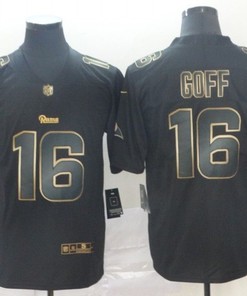 Jared Goff #16 Los Angeles Rams Nfl Explosion Legendary Gold Black Jersey