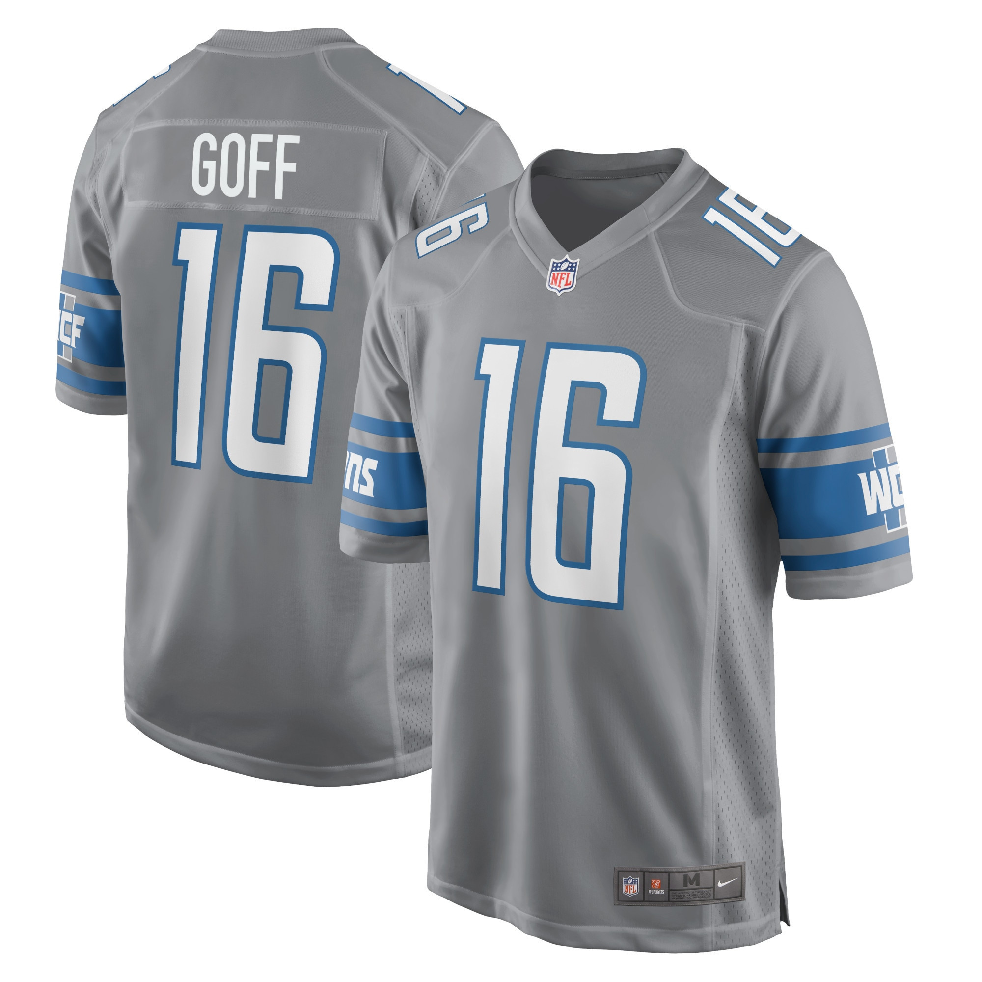 Jared Goff Detroit Lions Game Jersey Silver Nfl