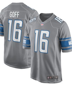 Jared Goff Detroit Lions Game Jersey Silver Nfl