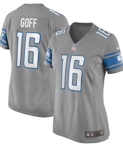 Jared Goff Detroit Lions Womens Game Jersey Silver Nfl