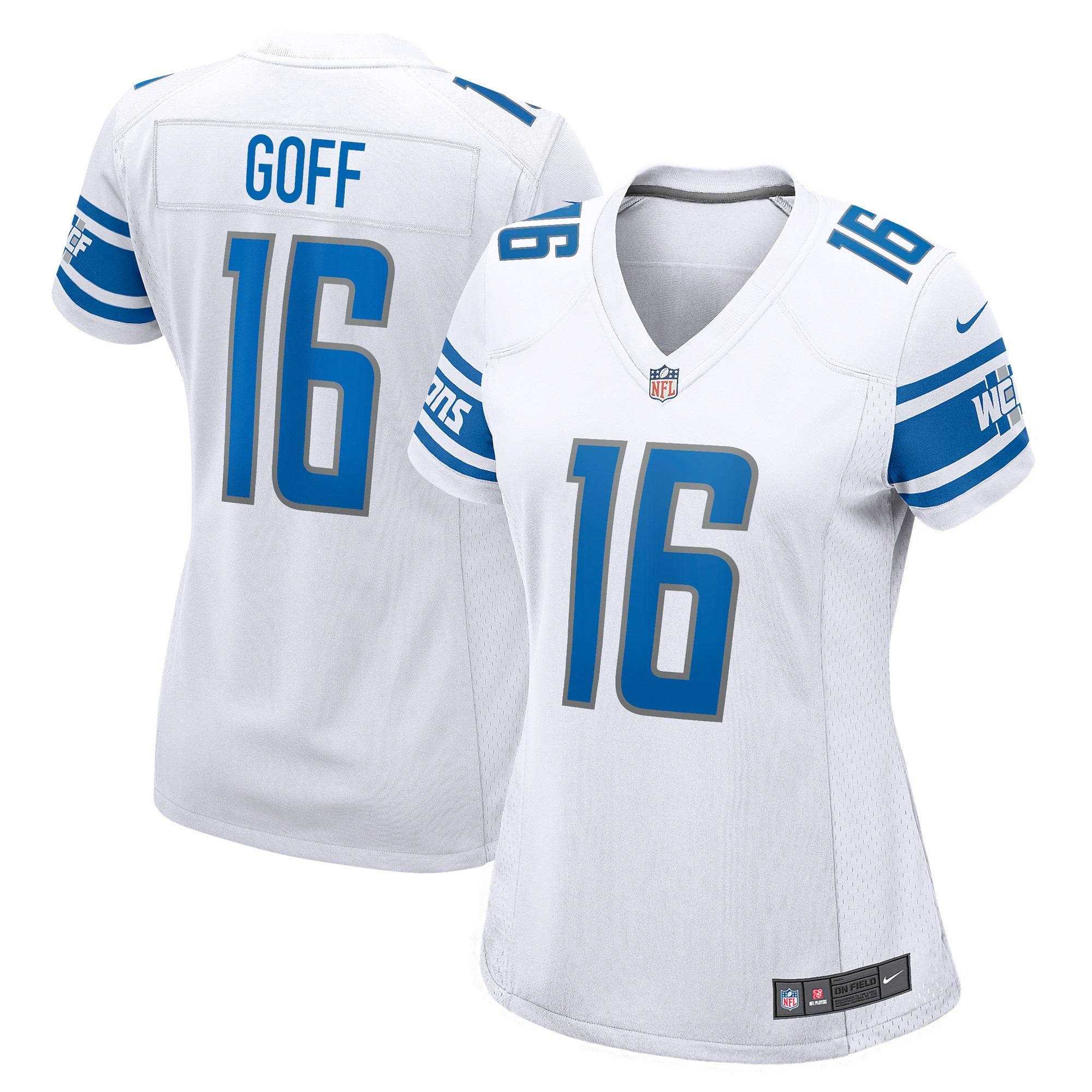 Jared Goff Detroit Lions Womens Game Player Jersey White Nfl